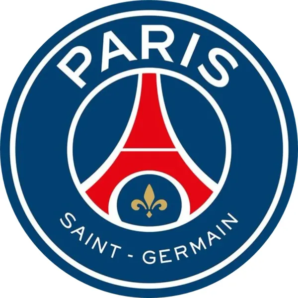Kulatý jedlý obrázek na dort – Paris Saint-Germain, PSG (modrá, červená, bílá)