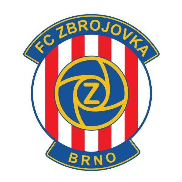 Kulatý jedlý obrázek na dort – Zbrojovka Brno, kruhové logo s nápisem (modrá, červená, bílá)