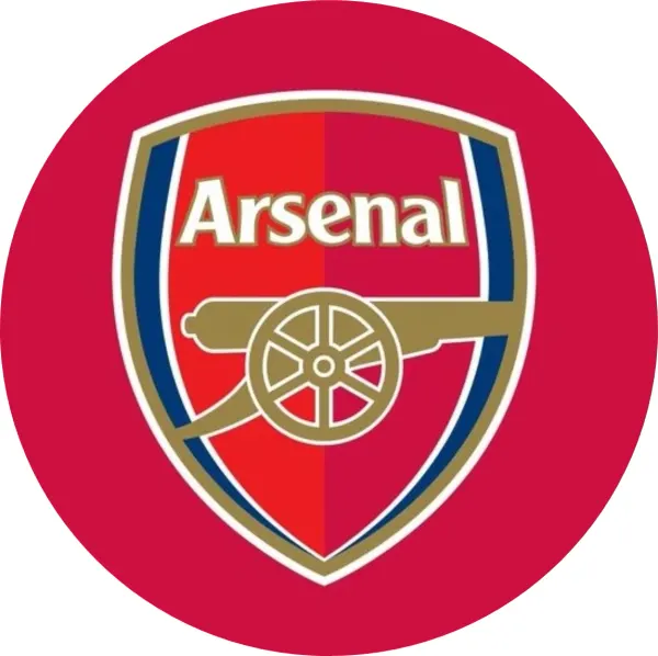 Kulatý jedlý obrázek na dort – Arsenal Londýn, Red (červená, bílá, zlatá)
