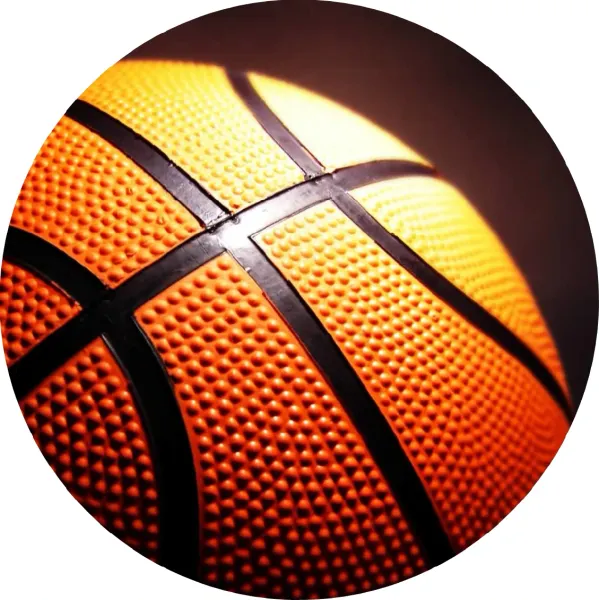 Kulatý jedlý obrázek na dort – Basketbalový míč (žlutá, černá, hnědá)