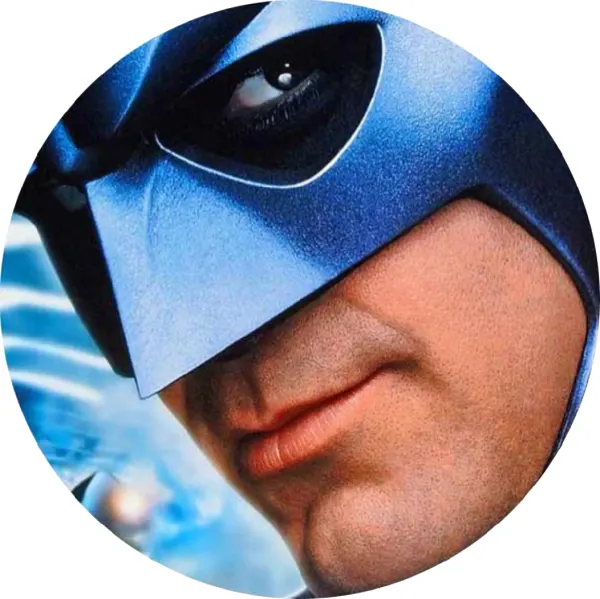 Kulatý jedlý obrázek na dort – Batman, Tvář (modrá, černá)