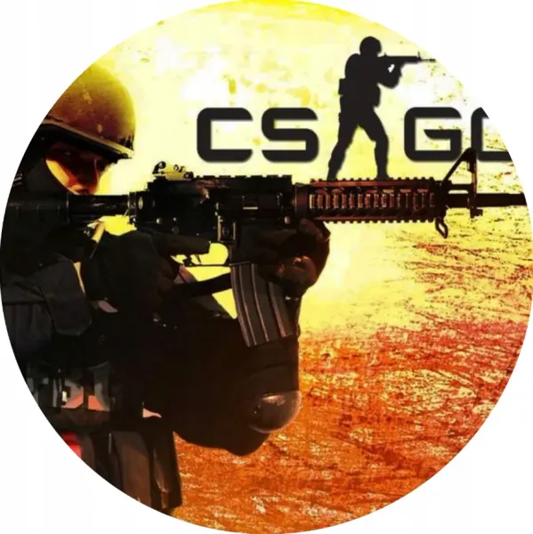 Kulatý jedlý obrázek na dort – Counter Strike (žlutá, černá, hnědá)