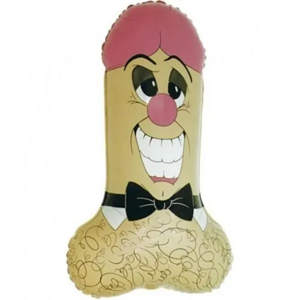 Fóliový balonek penis s obličejem a motýlkem – 79 cm