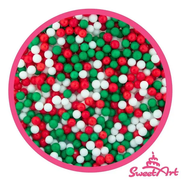 Vánoční cukrové perly Christmas mix 5 mm (50 g)