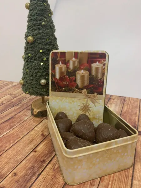 Vánoční plechová dóza na cukroví - ZLATÝ ADVENT 23x16cm