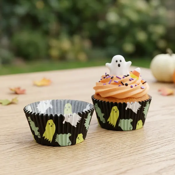 Košíčky na cupcakes 50 x 28 mm (30 ks) Halloween duch