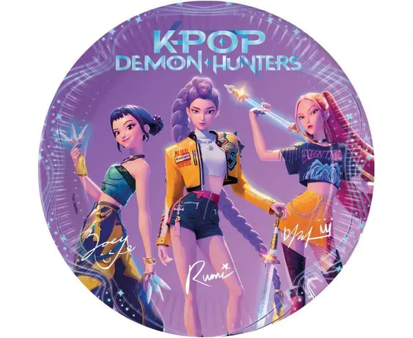 Dortové talíře K-POP Demon Hunters 23 cm, 8 ks