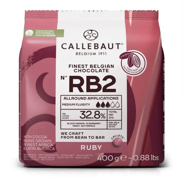 Ruby čokoláda Callebaut 32,8% (0,4 kg)