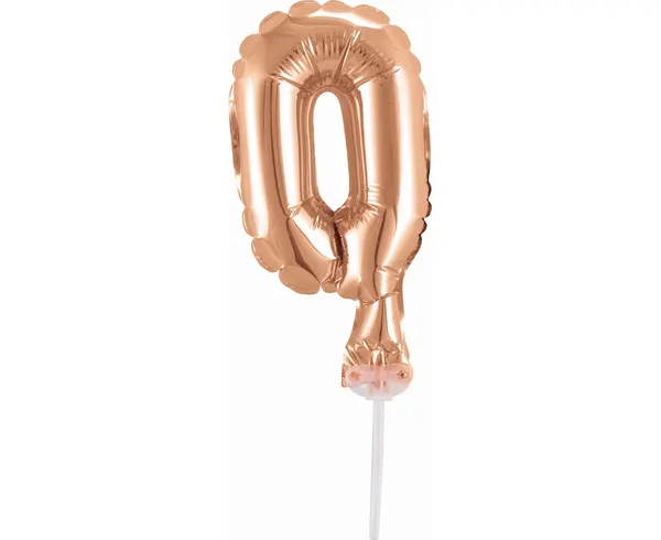 ČÍSLICE NA DORT nafukovací - 0 - ROSE GOLD - 13cm