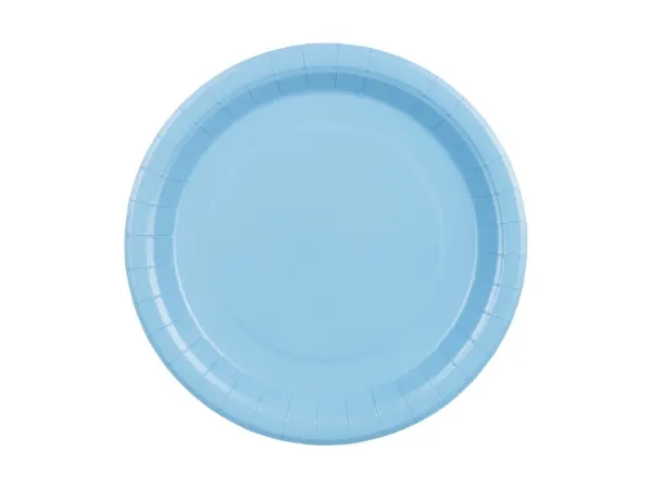 Papírové talíře světle modré 23 cm – 6 ks