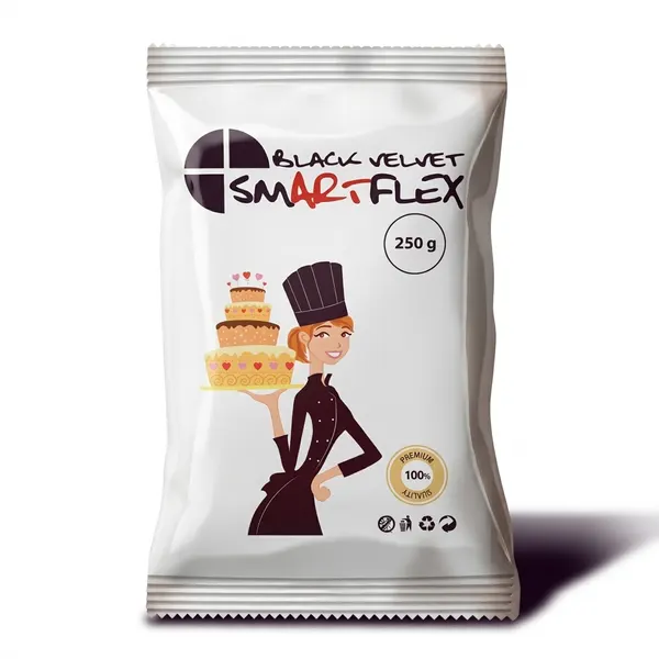 250g Potahovací dortová hmota SMARTFLEX, Černá - Vanilka