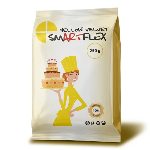 250g Potahovací dortová hmota SMARTFLEX, Žlutá - Vanilka