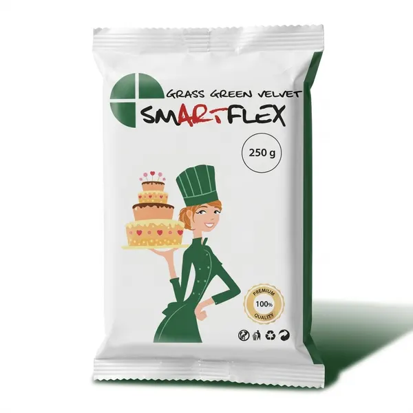 250g Potahovací dortová hmota SMARTFLEX, Grass Green Vanilka