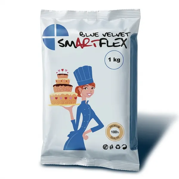 1kg Potahovací dortová hmota SMARTFLEX, Modrý - Vanilka