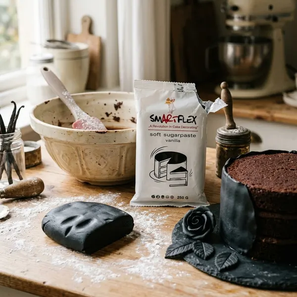 Měkčí fondán na dort, 250g Smartflex Soft Vandle, černá