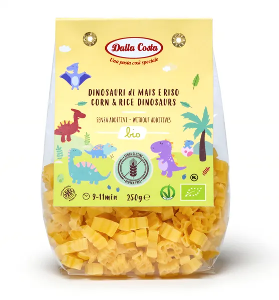 Bezlepkové Bio kukuřičné těstoviny dinosauři 250g