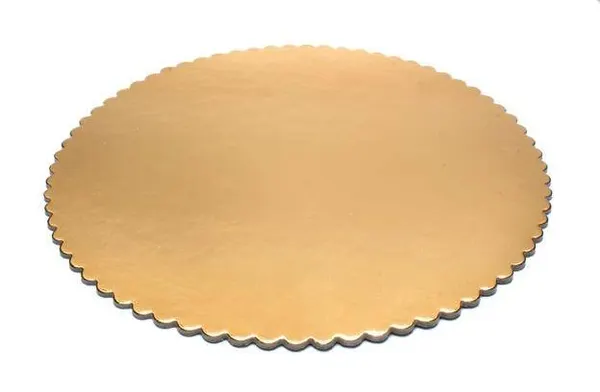 Podložka pod dort zlatá hrubá vlnka kruh 28 cm (1 ks) ♡