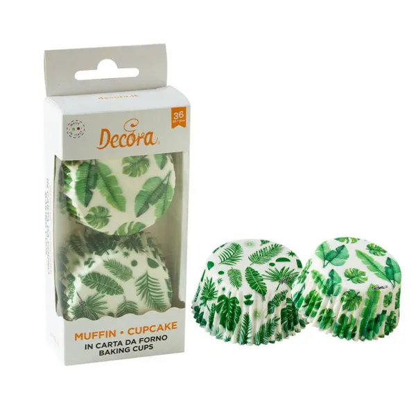 Košíčky na muffiny Decora Tropické listy (36 ks)