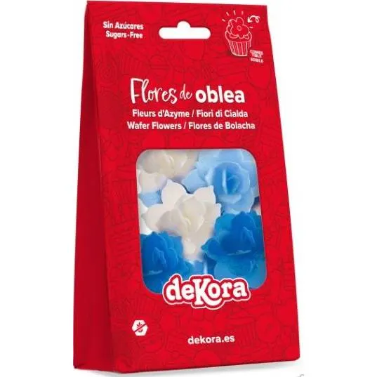 Jedlé květy - modré a bílé 8ks