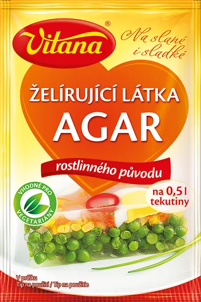 Česká želírující látka AGAR rostlinného původu v prášku 4 g
