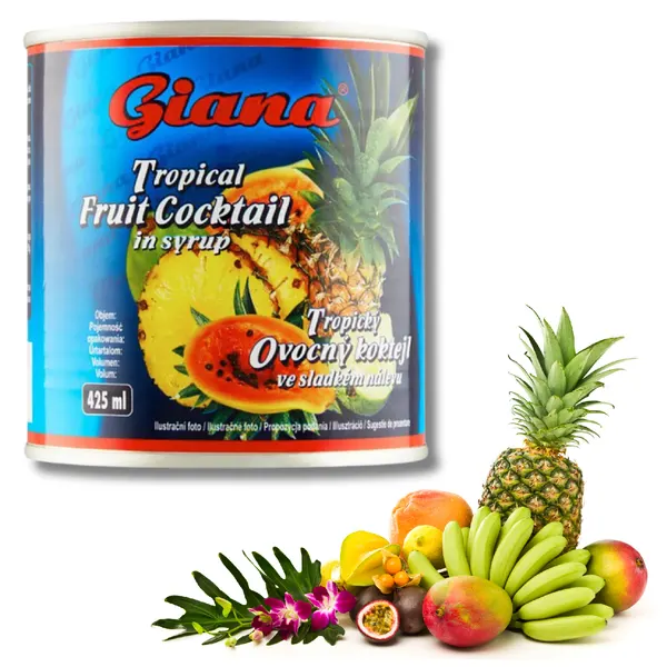 Tropické ovoce - kompot, koktejlový mix 425g