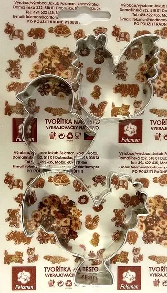 Sada vykrajovátek Kohout, slepice a kuře (3 ks)