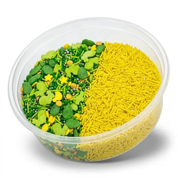 Cukrové zdobení Spring Friends žluté a zelené 100g