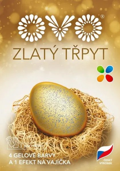 Velikonoční barvy na vejce - gelové efekt zlatý třpyt