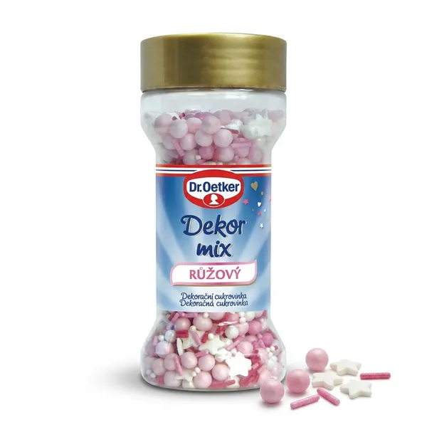 Cukrové zdobení, Dekor mix růžový 50g