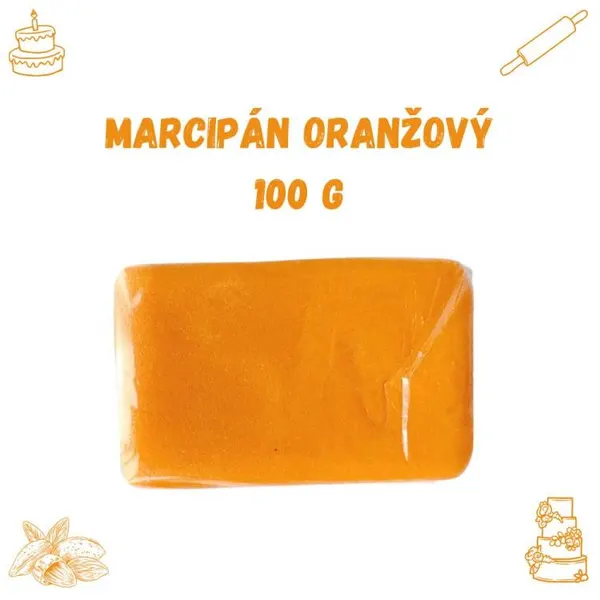 Marcipán oranžový 7,5x4,5 cm 100g - Frischmann vyškov