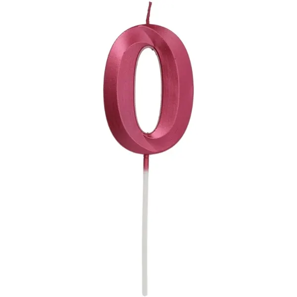 Dortová svíčka číslo 0 - Glamour Red 7 cm