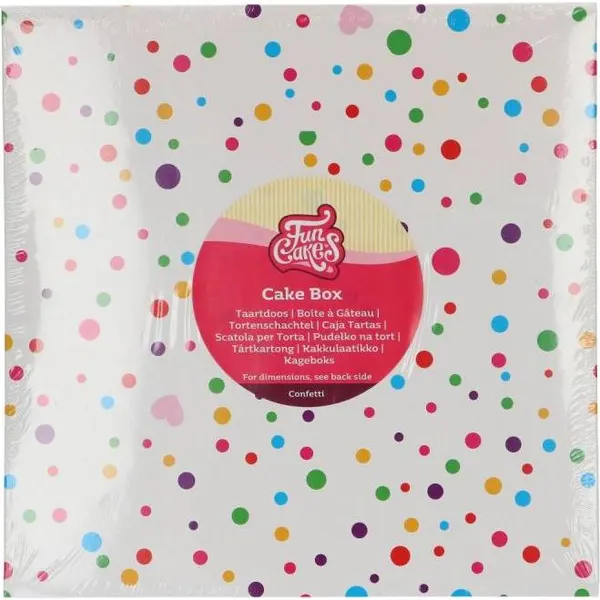 Dortová krabice konfety 25x25x15cm - FunCakes