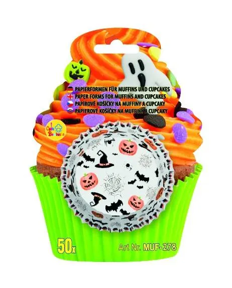 Košíčky na muffiny Alvarak s halloweenskými motivy bílé (50 ks)