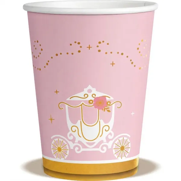 8 papírových kelímku, princezna na den, 250 ml - Amscan