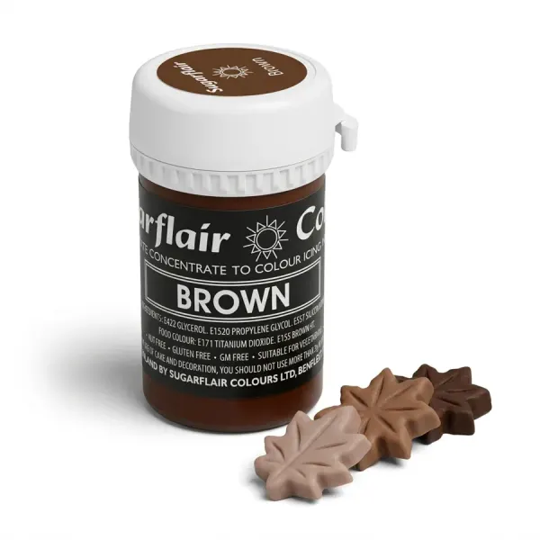 Pastelová gelová barva Sugarflair (25 g) Brown