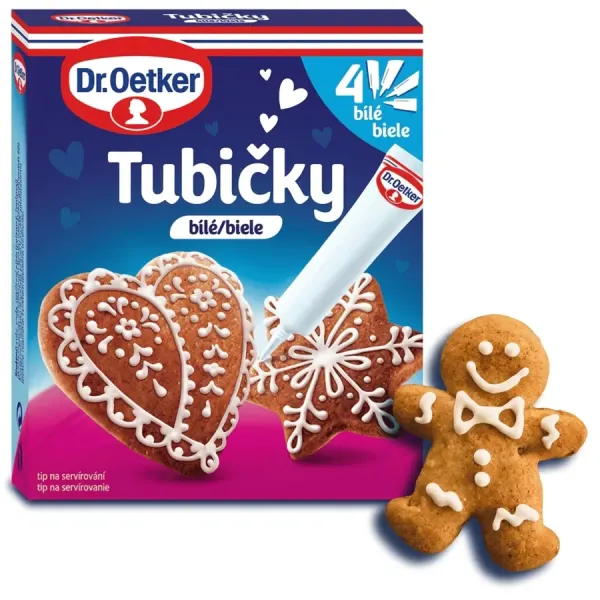 Tubičky - zdobící poleva na perníčky, bílá 76 g