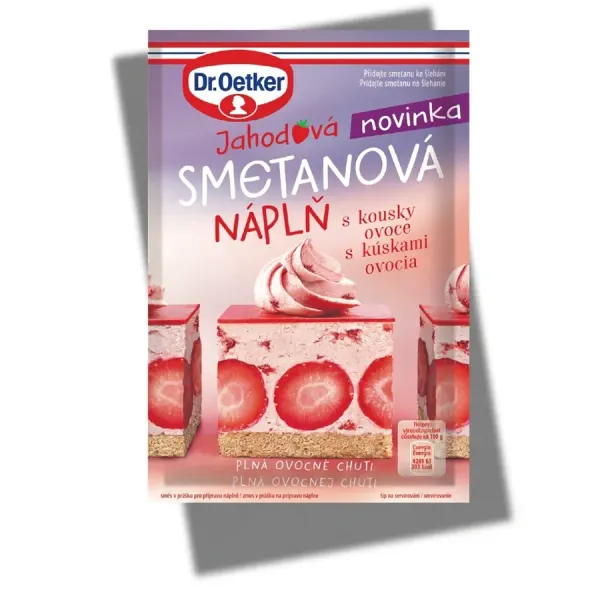 Jahodová smetanová náplň 50g s kousky