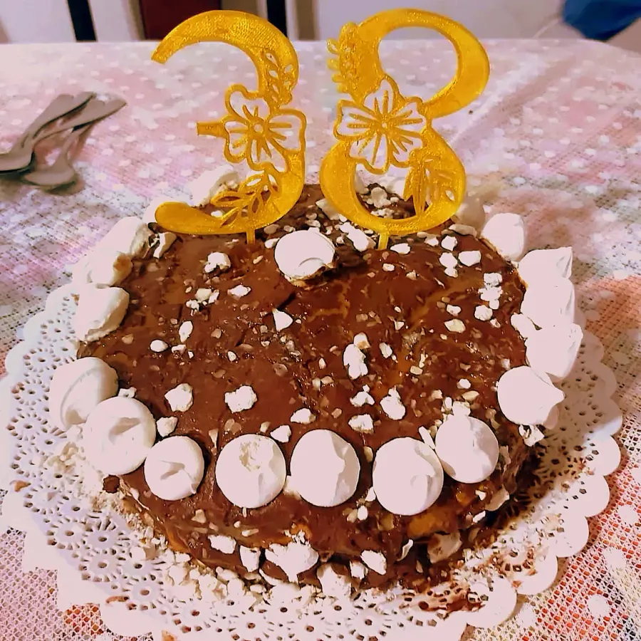 3D zápich Dortová číslovka Květinka – jednotlivé číslice, více barev