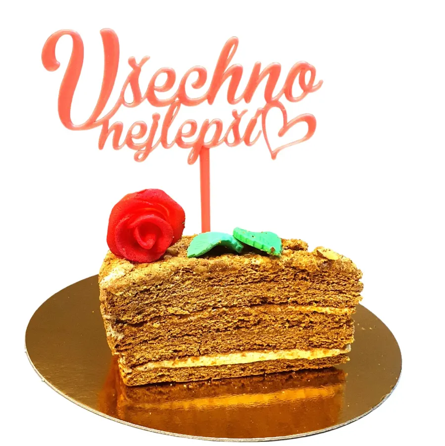 3D zápich na dort VŠECHNO NEJLEPŠÍ se srdíčkem 16 cm