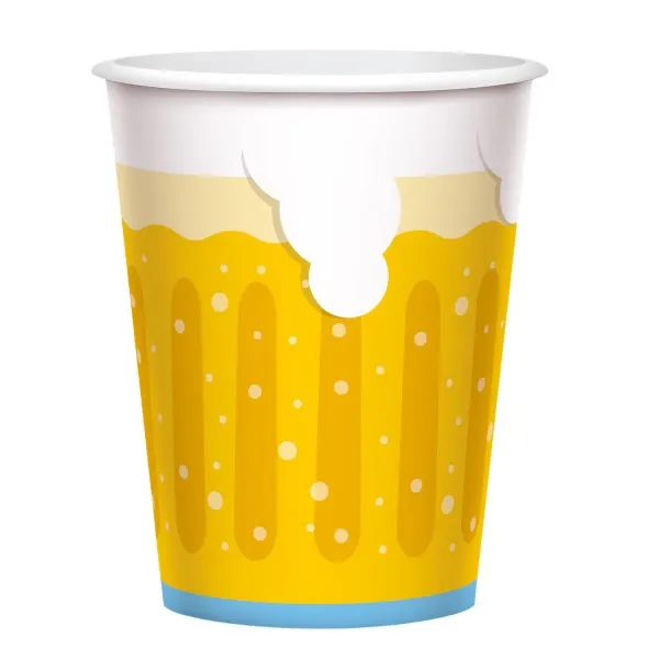 Papírové kelímky na pivo Amscan o objemu 450 ml, balení 6 kusů, s plastovou vložkou