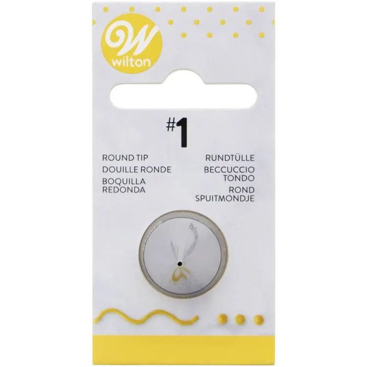 Nerezová trezírovací špička Wilton hladká č. 1 s otvorem 1 mm pro zdobení krémem
