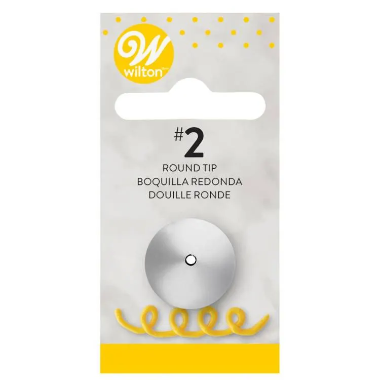 Hladká trezírovací špička Wilton č. 2 z nerezové oceli s otvorem 1,5 mm
