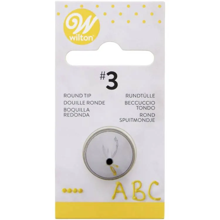 Hladká nerezová trezírovací špička Wilton č. 3 s otvorem 2 mm pro jemné linky a detaily