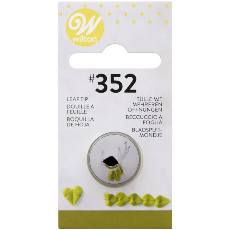 Zdobicí špička Wilton č. 352 z nerezové oceli s otvorem 6 mm na krémové listy