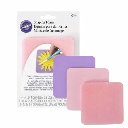 Sada tří tenkých houbiček Wilton na modelování květů z modelovací hmoty, balení 3 kusy