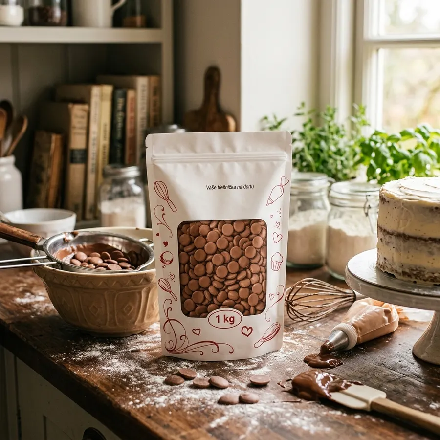 Mléčná cukrářská poleva Master Martini v balení 1 kg, pro polévání a zdobení dezertů
