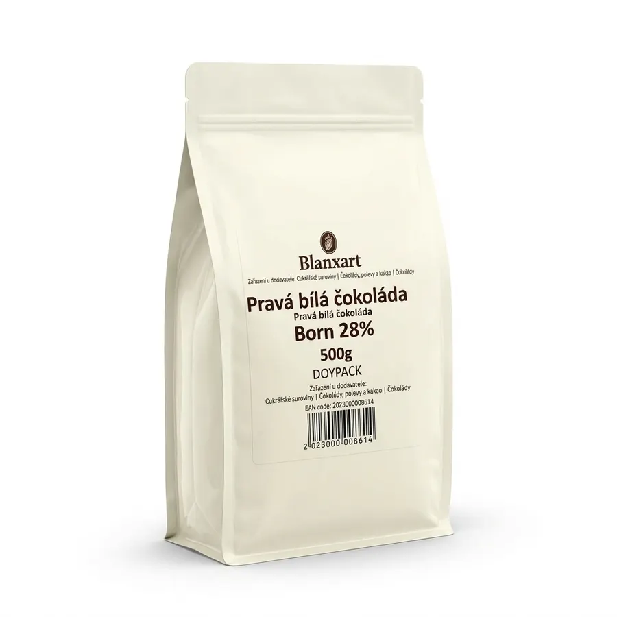 Pravá bílá čokoláda Blanxart Born v balení 500 g, v tabulkách pro pečení a cukrařinu
