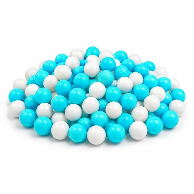 Modré a bílé cukrové perličky o velikosti 7 mm v balení 40 g