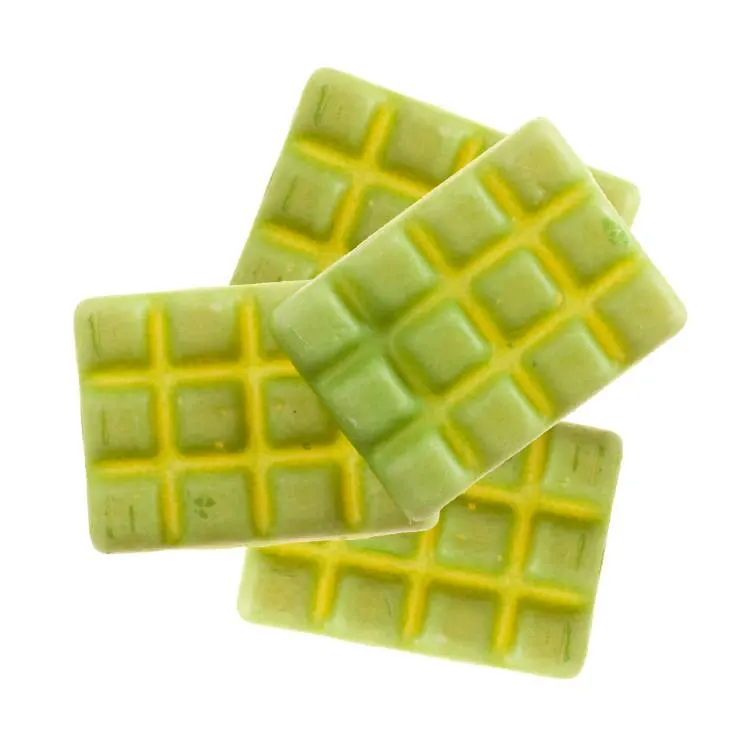 Zelené čokoládové tabulky na zdobení, balení 10 kusů, rozměr 3,5 x 2,6 cm