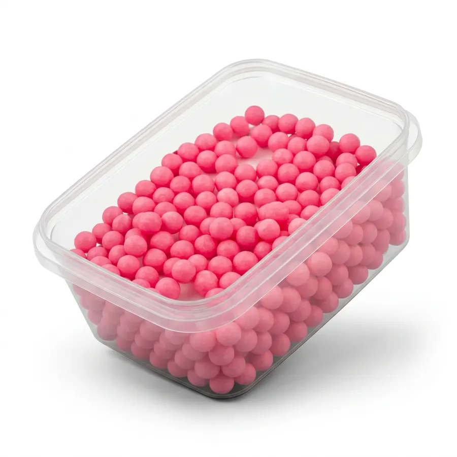 Růžové cukrové perličky 7 mm v balení 50 g, jedlé cukrářské zdobení